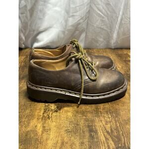 VTG Dr Doc Martens 4 eye Oxford Brown Shoes Men’s SZ 3 Made In England Grunge